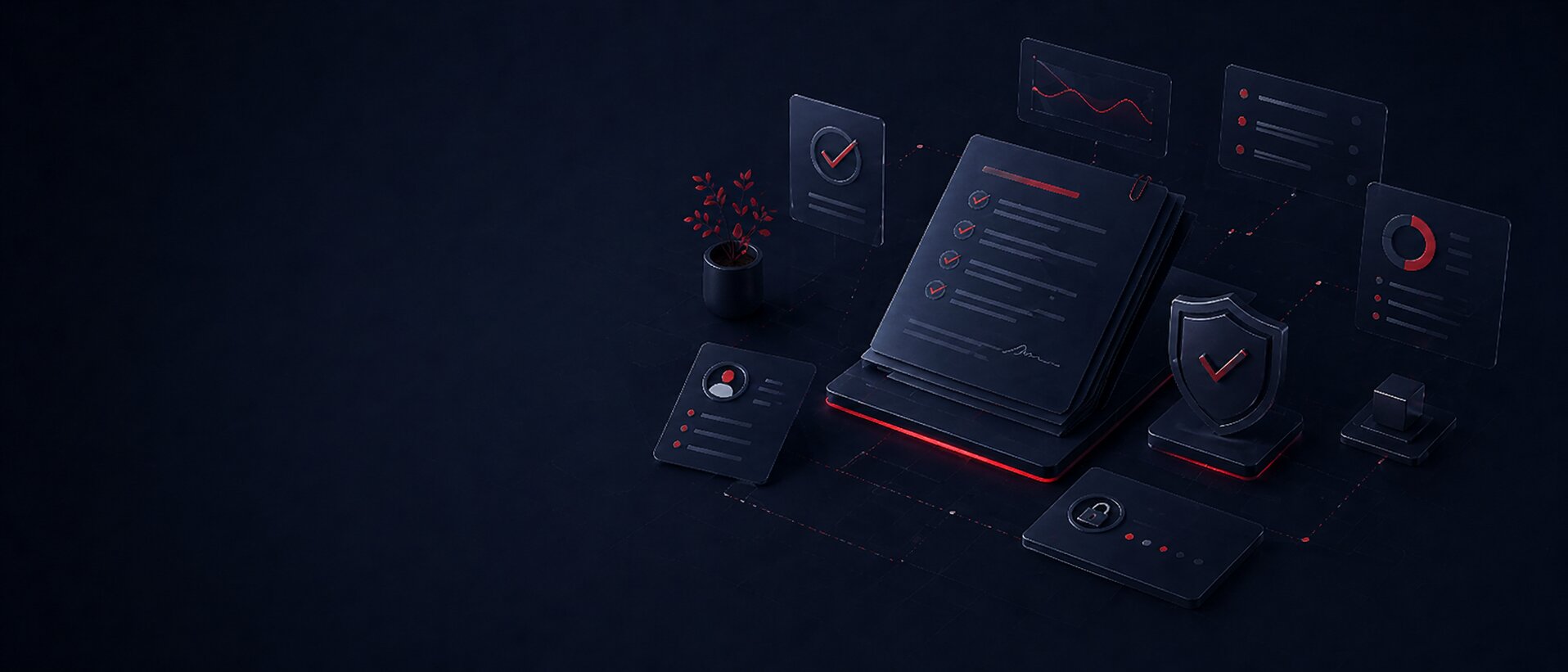 EYG Soft yasal sayfaları için belge ve güven odaklı hero görseli